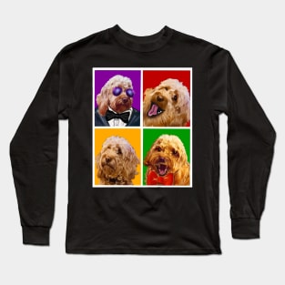 Cavapoo Cavoodle puppy photo booth selfies ! cute cavalier king charles spaniel Long Sleeve T-Shirt